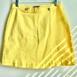 Yellow Denim Wrap Skirt